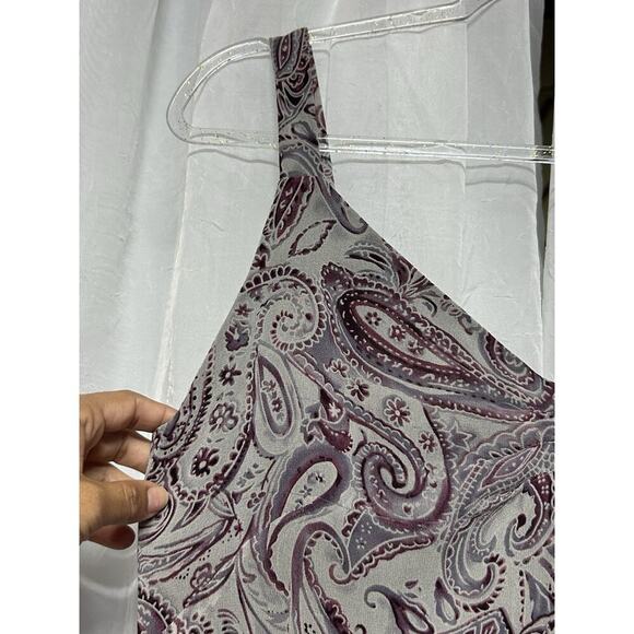 VTG Y2K Paisley 100% Silk Dress Midi Dress Grunge Sleeveless Babydoll Size 12P - Picture 3 of 9